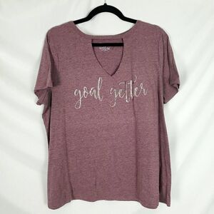 Goal Getter Lane Bryant Graphic Keyhole Tee Size 14/16